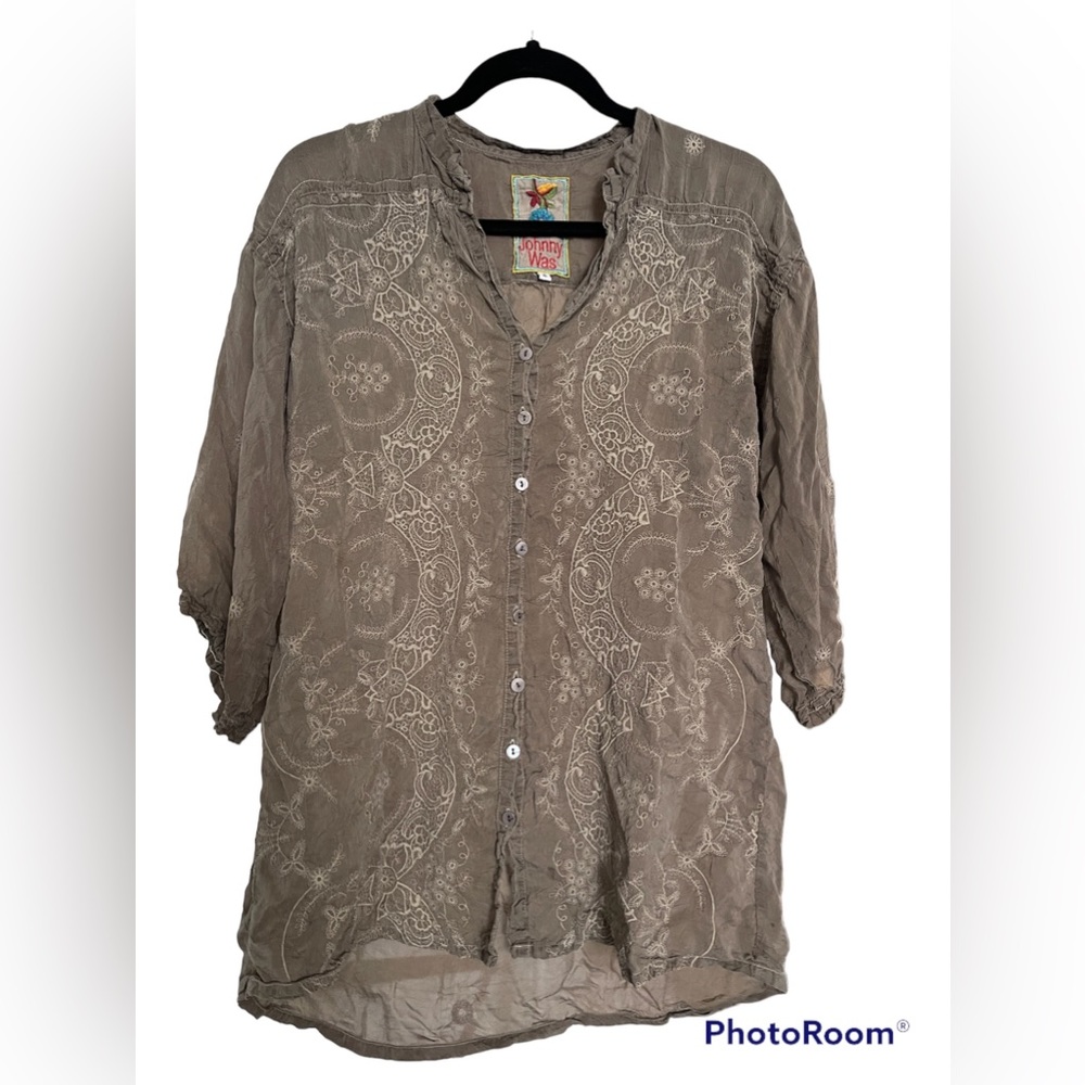 Johnny Was embroidered Small top